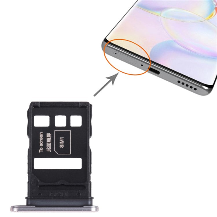 For Honor 50 Dual SIM Card Tray Holder Replacement Part (without Logo) - Silver