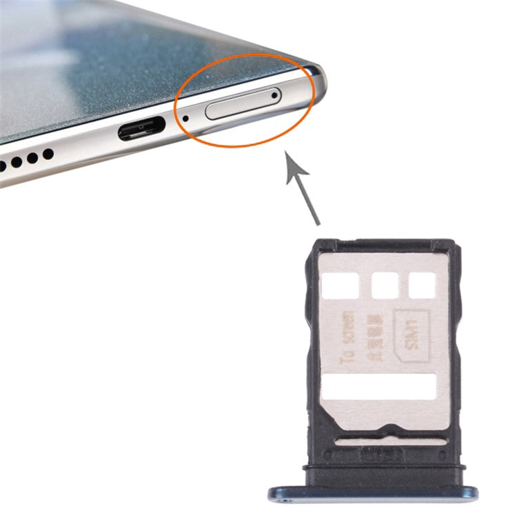 For Honor 50 Pro Dual SIM Card Tray Holder Phone Replacement Part (without Logo) - Blue