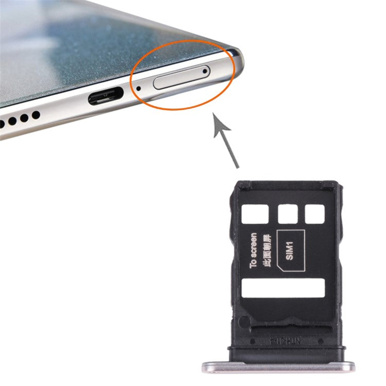 For Honor 50 Pro Dual SIM Card Tray Holder Phone Replacement Part (without Logo) - Silver