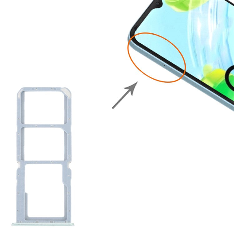 For Realme C30 4G Dual SIM Card + TF Card Tray Holder Replacement Part (without Logo) - Green