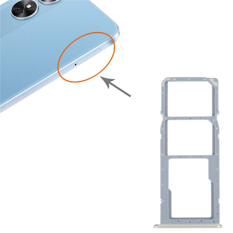 For Oppo A17 4G Dual SIM Card + TF Card Tray Holder Replacement Part (without Logo) - Gold