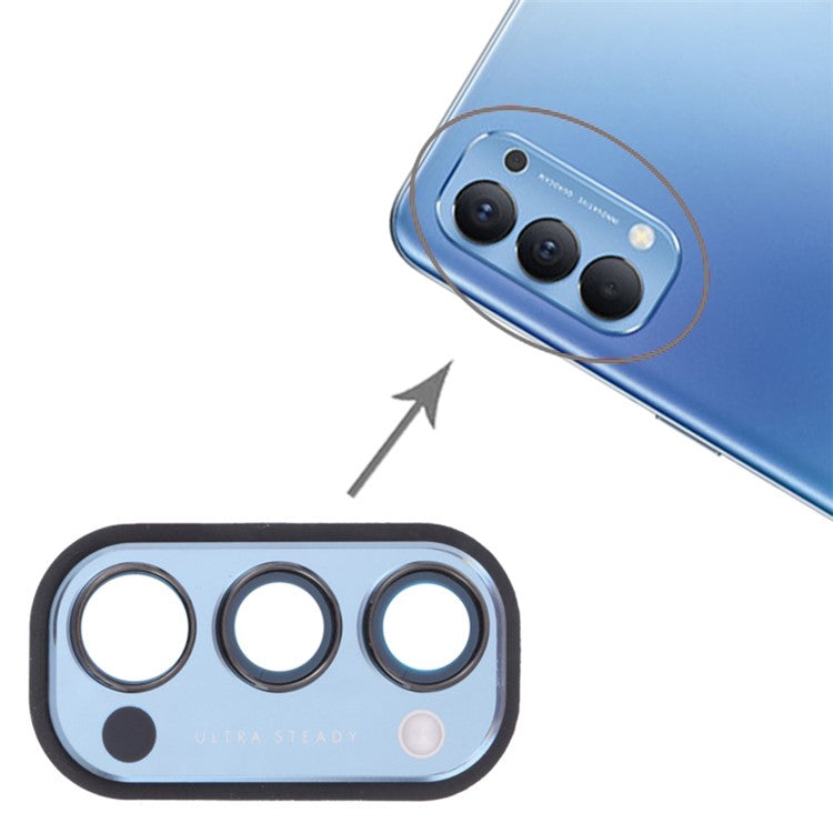 OEM Back Camera Lens Holder Cover with Glass Part (without Logo) for Oppo Reno4 5G PDPM00/PDPT00/CPH2091 - Blue