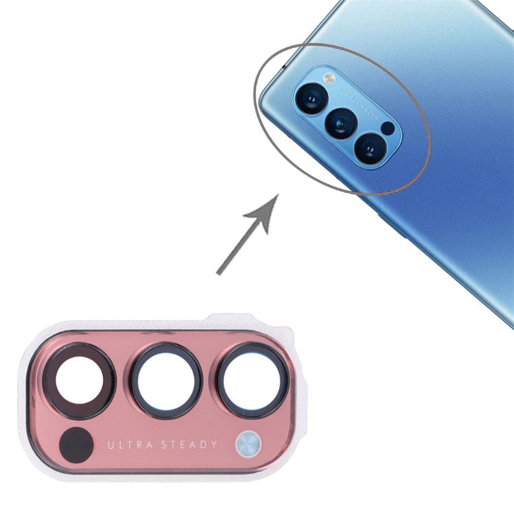 For Oppo Reno4 Pro 5G PDNM00, PDNT00, CPH2089 OEM Back Camera Lens Holder Cover with Glass Part (without Logo) - Red