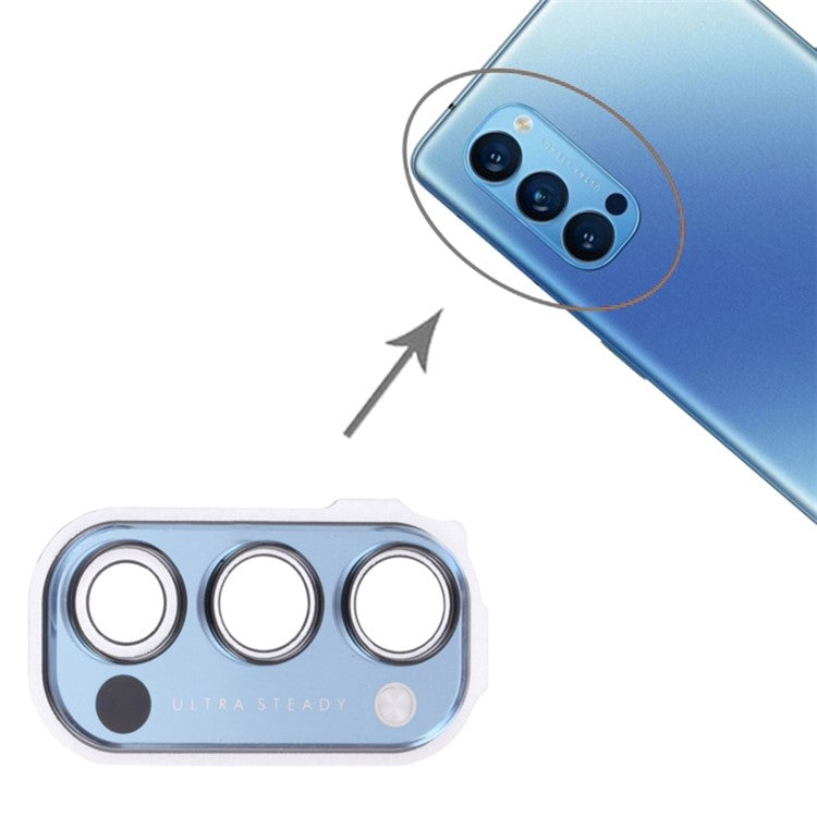 For Oppo Reno4 Pro 5G PDNM00, PDNT00, CPH2089 OEM Back Camera Lens Holder Cover with Glass Part (without Logo) - Blue