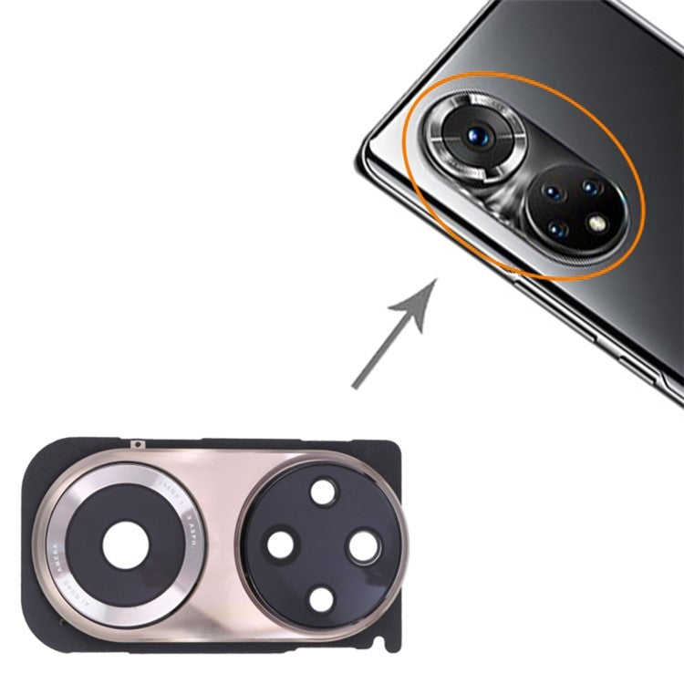 For Honor 50 Pro OEM Back Camera Lens Holder Cover with Glass Part (without Logo) - Gold