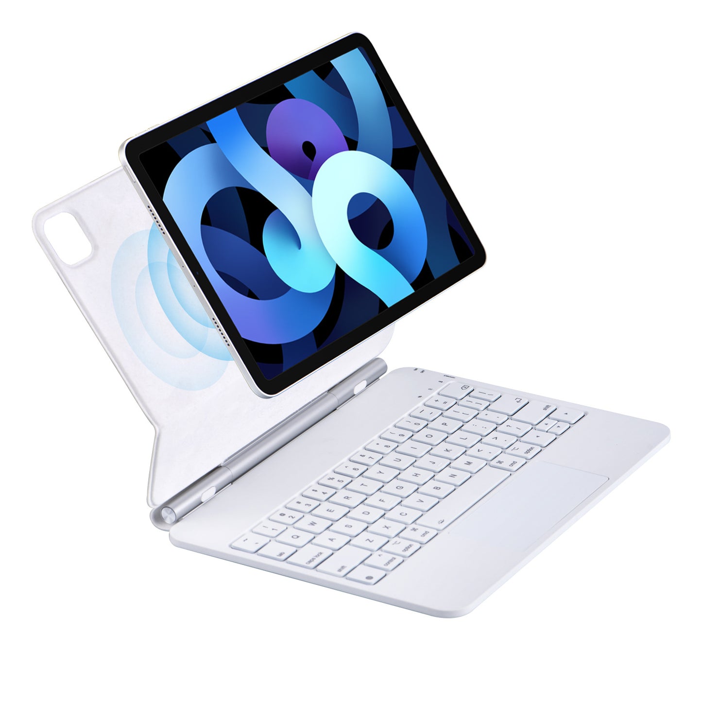 X7 For iPad Air (2020) / (2022) / Pro 11-inch (2018) / (2020) / (2021) / (2022) Bluetooth Keyboard with Tablet Stand Cover Case - White