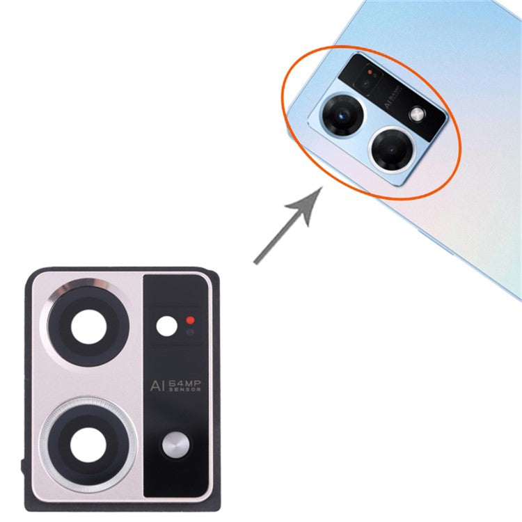 For Oppo Reno7 4G OEM Back Camera Lens Holder Cover with Glass Part (without Logo) - Gold