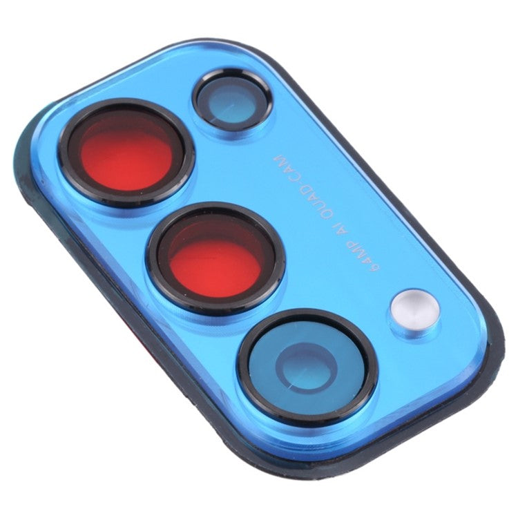 For Oppo Reno5 5G PEGM00 PEGT00 CPH2145 OEM Back Camera Lens Holder Cover with Glass Part (without Logo) - Blue