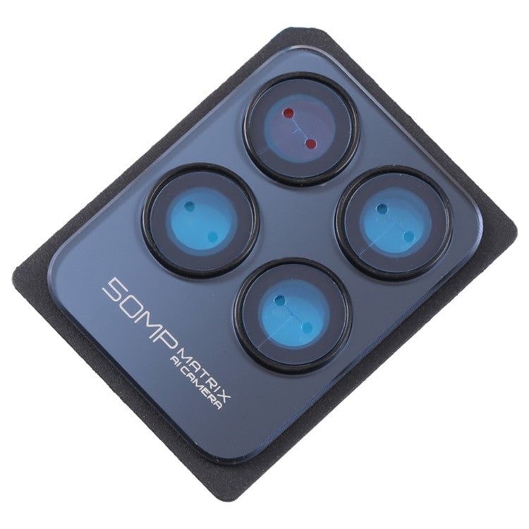 For Realme 8i OEM Back Camera Lens Holder Cover with Glass Part (without Logo) - Black