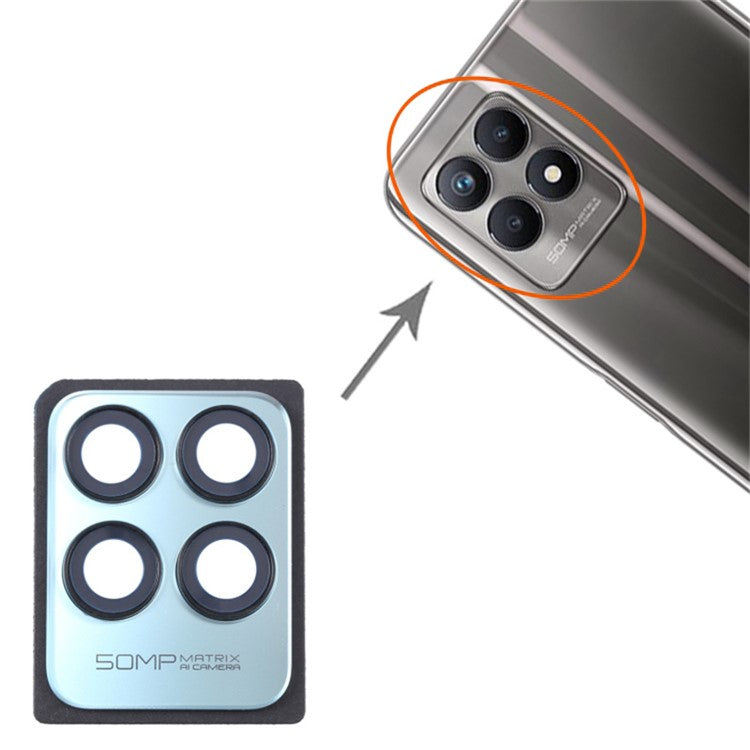 For Realme 8i OEM Back Camera Lens Holder Cover with Glass Part (without Logo) - Green