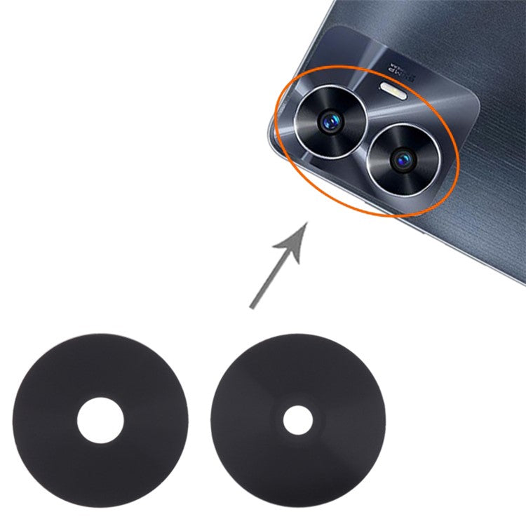 10Pcs For Realme C55 4G Phone Rear Camera Lens Cover Replacement Part (Without Logo)