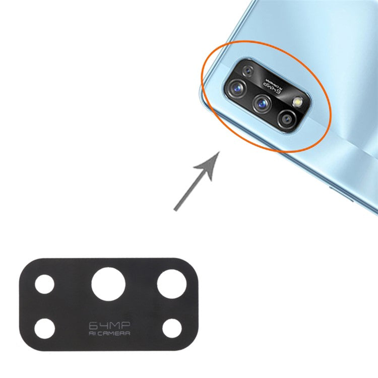 10Pcs For Realme 7 Pro Phone Rear Camera Lens Cover Replacement Part (without Logo)