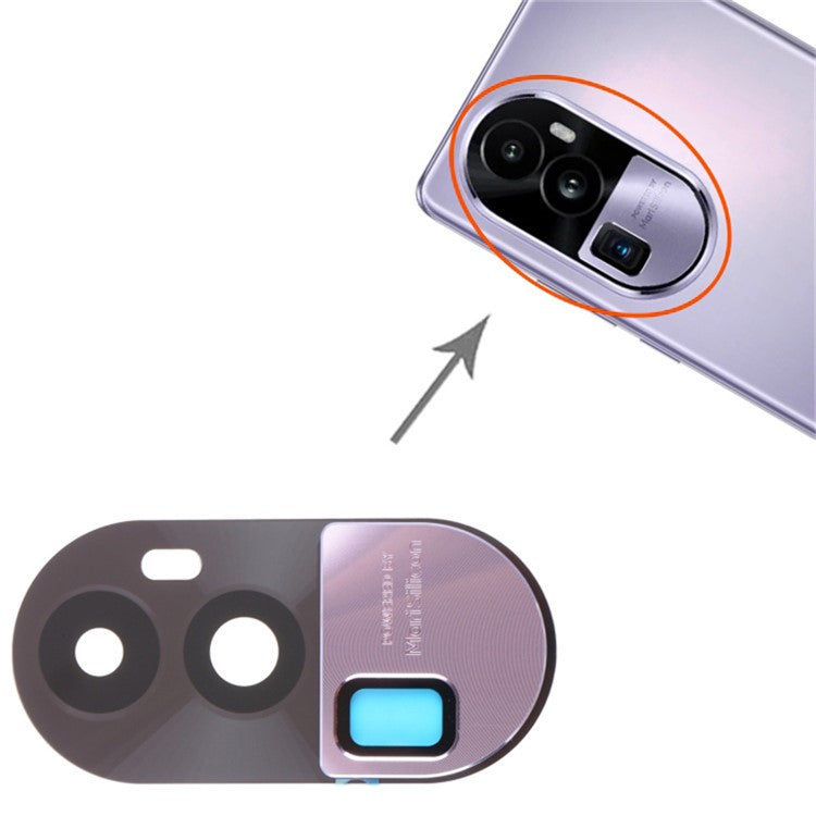 For Oppo Reno10 Pro+ 5G OEM Rear Back Camera Lens Cover Replacement Part (without Logo) - Purple