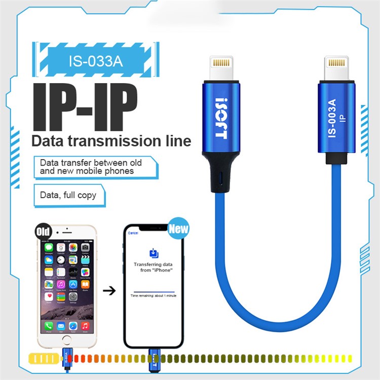 ISOFT IS-003A Data Transmission Cord Lightning to Lightning Easy Copy Data Cable for iPhone