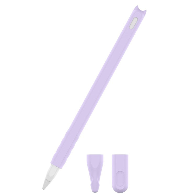 For Apple Pencil Pro / Pencil (2nd Generation) Soft Silicone Protective Pencil Case Wrap Cover Sleeve - Purple