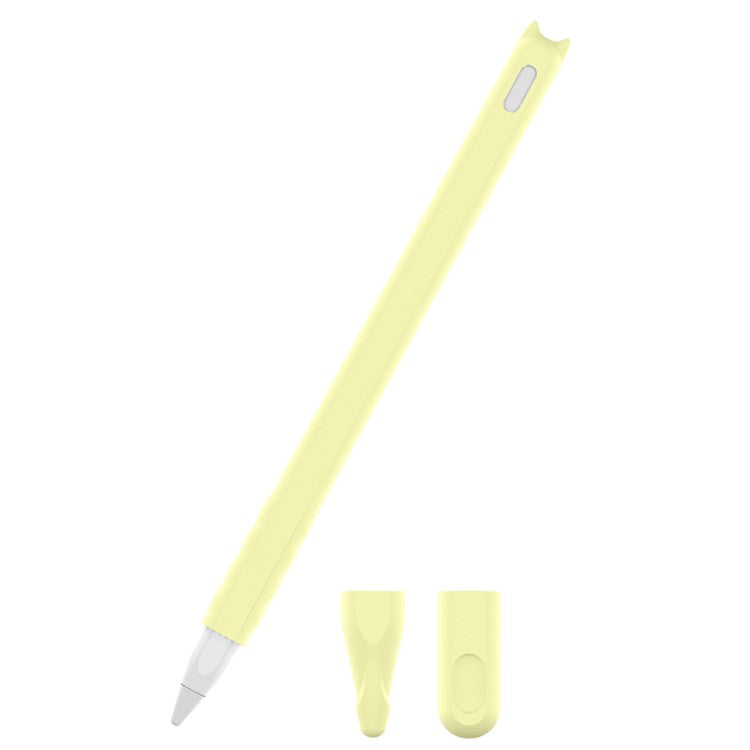 For Apple Pencil Pro / Pencil (2nd Generation) Soft Silicone Protective Pencil Case Wrap Cover Sleeve - Yellow