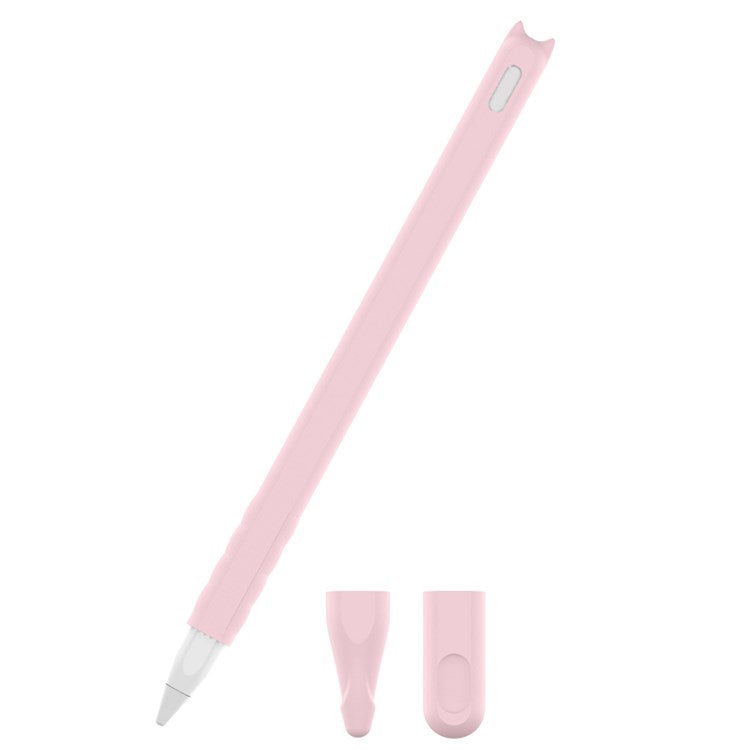 For Apple Pencil Pro / Pencil (2nd Generation) Soft Silicone Protective Pencil Case Wrap Cover Sleeve - Pink