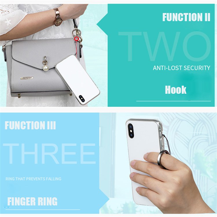 3-in-1 Detachable Lobster Clasp Cell Phone Lanyard Anti-lost Anti-drop Nylon Rope Neck Strap - Red