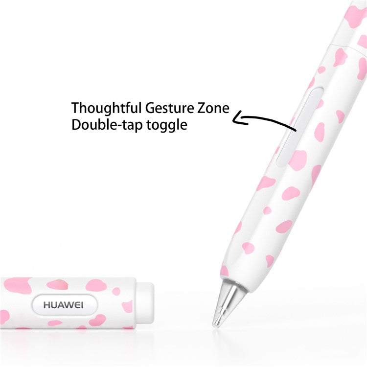 For Huawei M-Pencil 1st Generation Silicone Sleeve Cow Pattern Stylus Pen Protective Cover - Pink