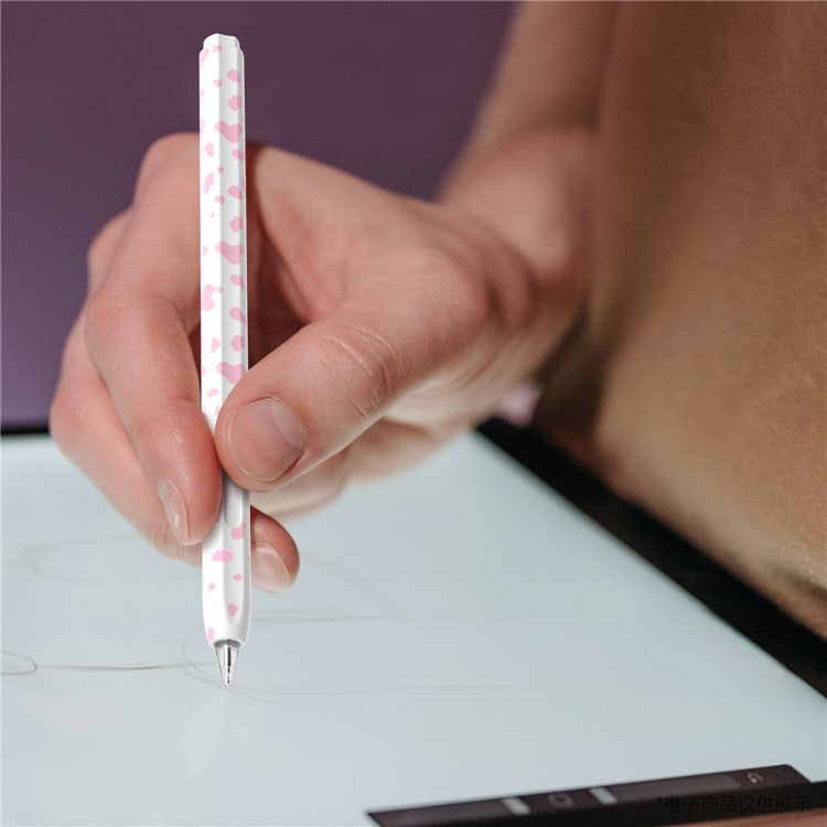 For Huawei M-Pencil 1st Generation Silicone Sleeve Cow Pattern Stylus Pen Protective Cover - Pink