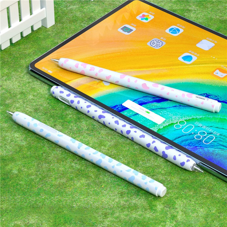 For Huawei M-Pencil 1st Generation Silicone Sleeve Cow Pattern Stylus Pen Protective Cover - Pink