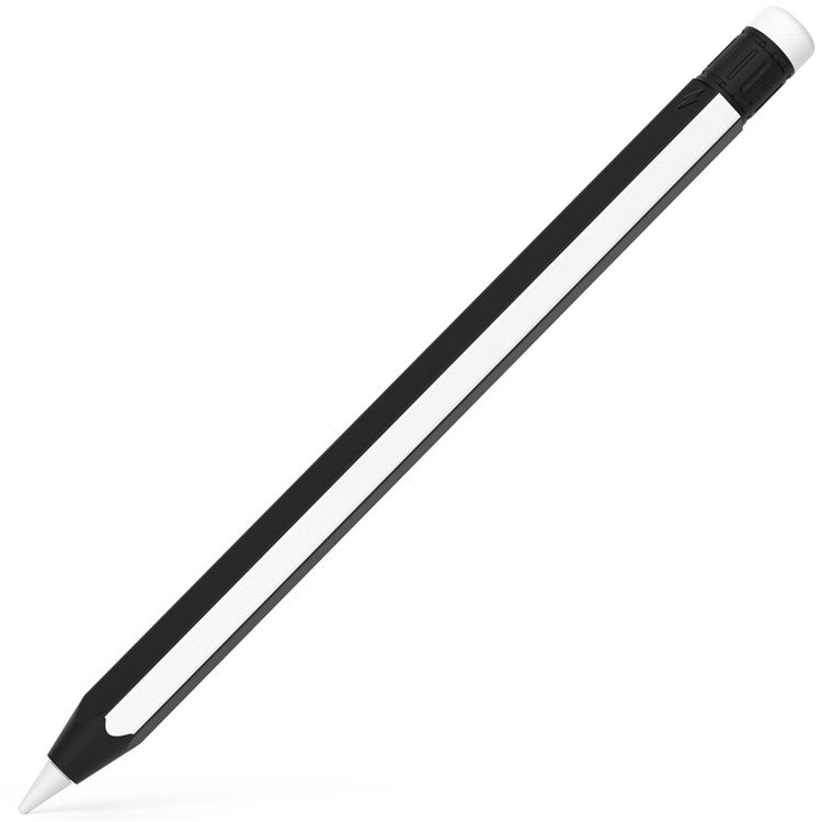 For Apple Pencil Pro / Pencil (2nd Generation) Stylus Pen Silicone Sleeve Dual Color Protective Cover - Black+White
