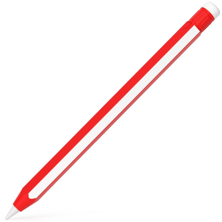For Apple Pencil Pro / Pencil (2nd Generation) Stylus Pen Silicone Sleeve Dual Color Protective Cover - Red+White