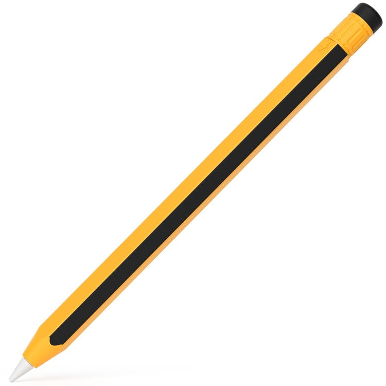 For Apple Pencil Pro / Pencil (2nd Generation) Stylus Pen Silicone Sleeve Dual Color Protective Cover - Yellow+Black