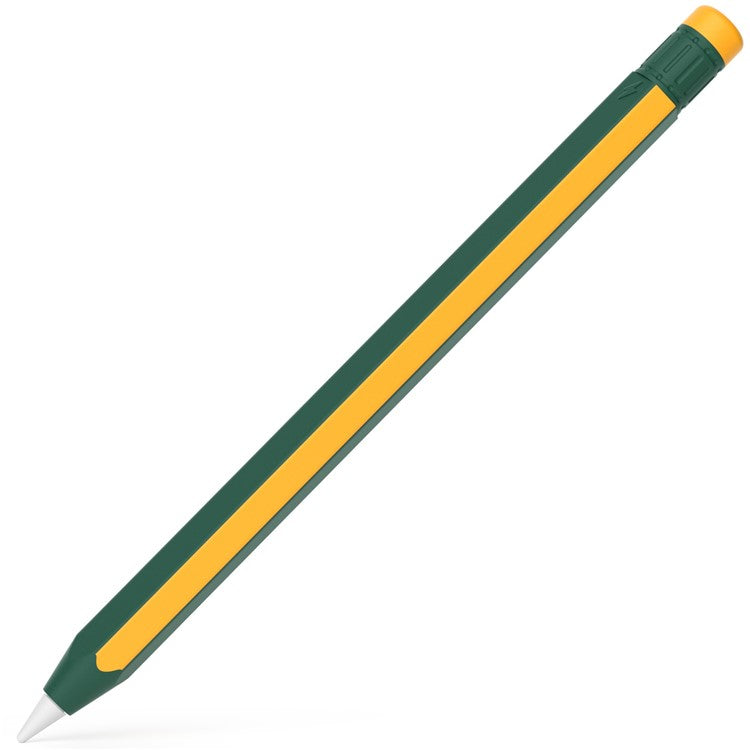 For Apple Pencil Pro / Pencil (2nd Generation) Stylus Pen Silicone Sleeve Dual Color Protective Cover - Green+Yellow
