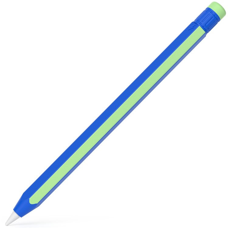 For Apple Pencil Pro / Pencil (2nd Generation) Stylus Pen Silicone Sleeve Dual Color Protective Cover - Gem Blue+Cyan