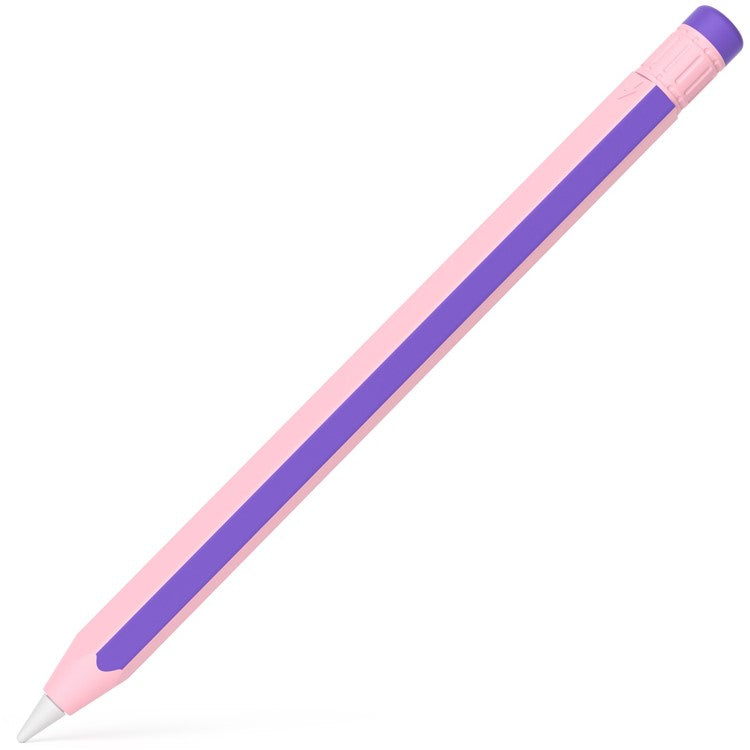 For Apple Pencil Pro / Pencil (2nd Generation) Stylus Pen Silicone Sleeve Dual Color Protective Cover - Pink+Purple