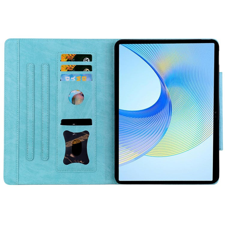 For Honor Pad 8 Stand Case Magnetic Clasp PU Leather Tablet Cover with Card Slots - Sky Blue
