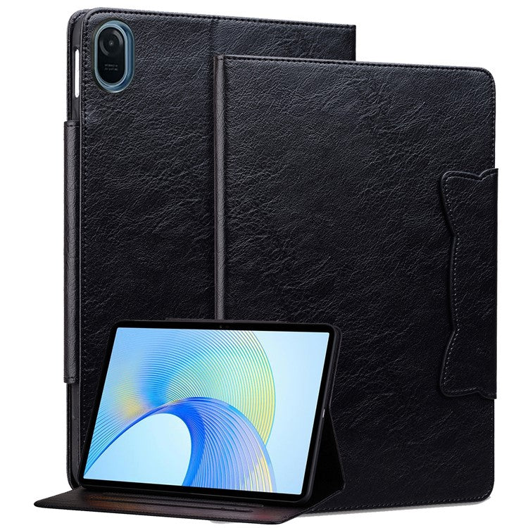 For Honor Pad 8 Stand Case Magnetic Clasp PU Leather Tablet Cover with Card Slots - Black