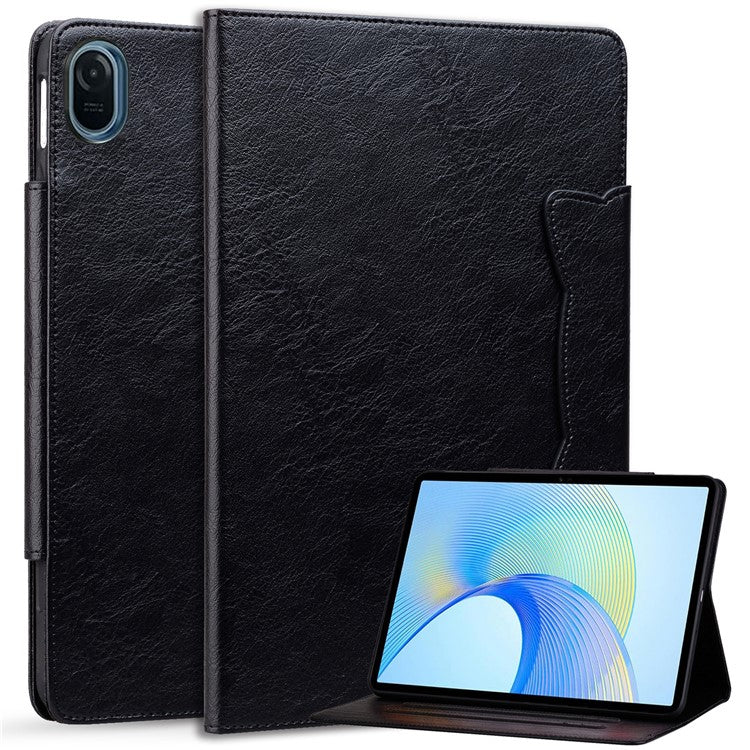 For Honor Pad 8 Stand Case Magnetic Clasp PU Leather Tablet Cover with Card Slots - Black
