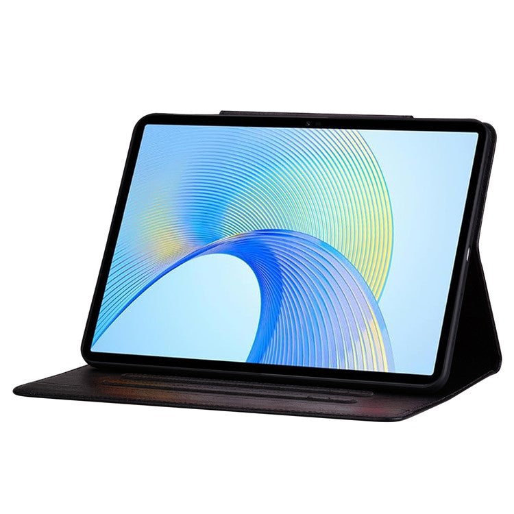 For Honor Pad 8 Stand Case Magnetic Clasp PU Leather Tablet Cover with Card Slots - Black