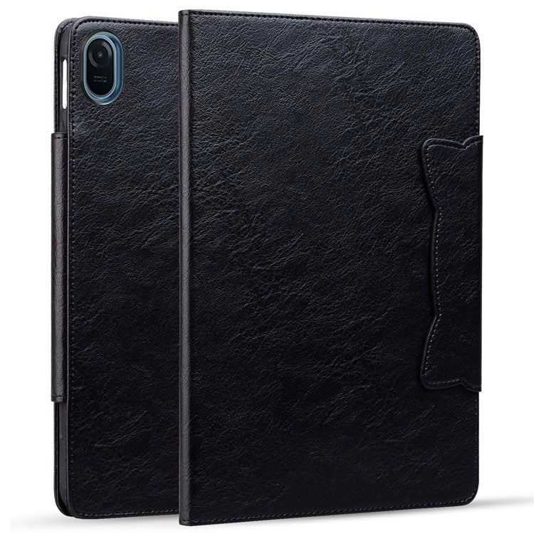 For Honor Pad 8 Stand Case Magnetic Clasp PU Leather Tablet Cover with Card Slots - Black