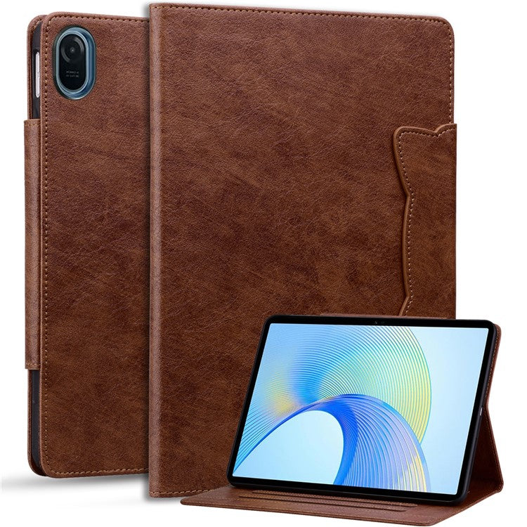 For Honor Pad 8 Stand Case Magnetic Clasp PU Leather Tablet Cover with Card Slots - Brown