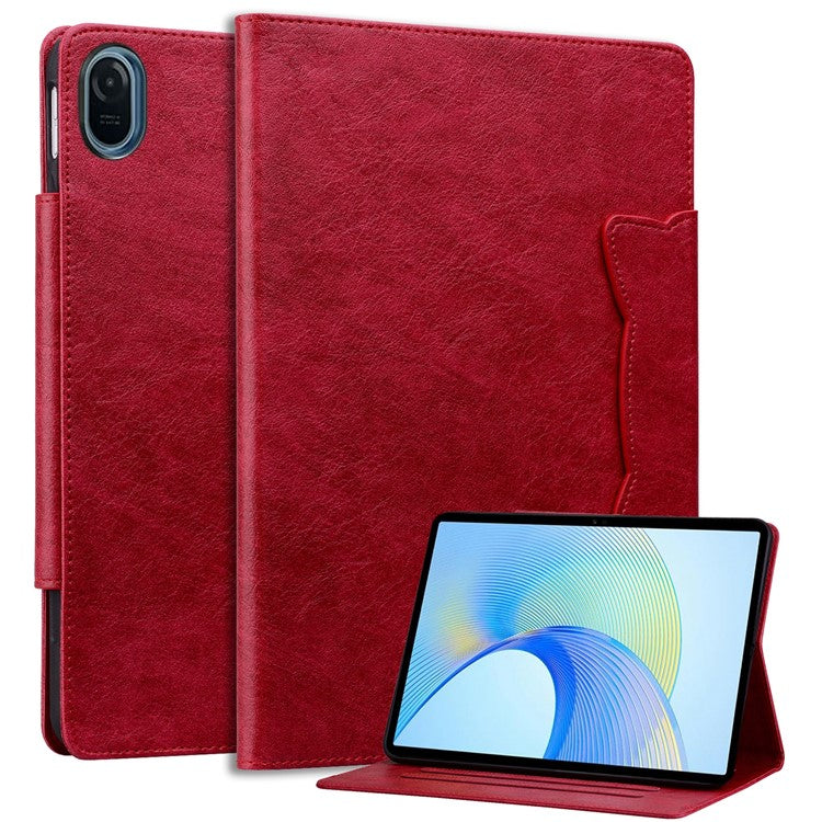 For Honor Pad 8 Stand Case Magnetic Clasp PU Leather Tablet Cover with Card Slots - Red