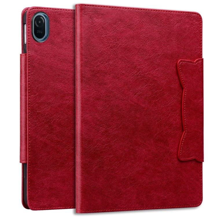 For Honor Pad 8 Stand Case Magnetic Clasp PU Leather Tablet Cover with Card Slots - Red