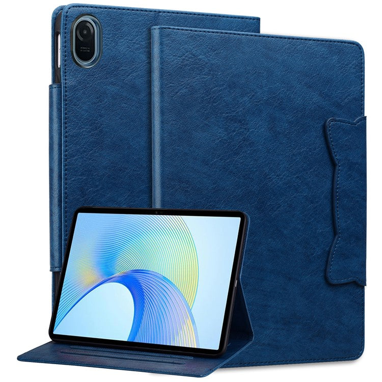 For Honor Pad 8 Stand Case Magnetic Clasp PU Leather Tablet Cover with Card Slots - Blue