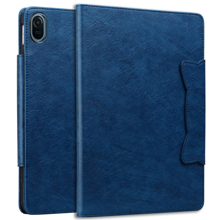 For Honor Pad 8 Stand Case Magnetic Clasp PU Leather Tablet Cover with Card Slots - Blue