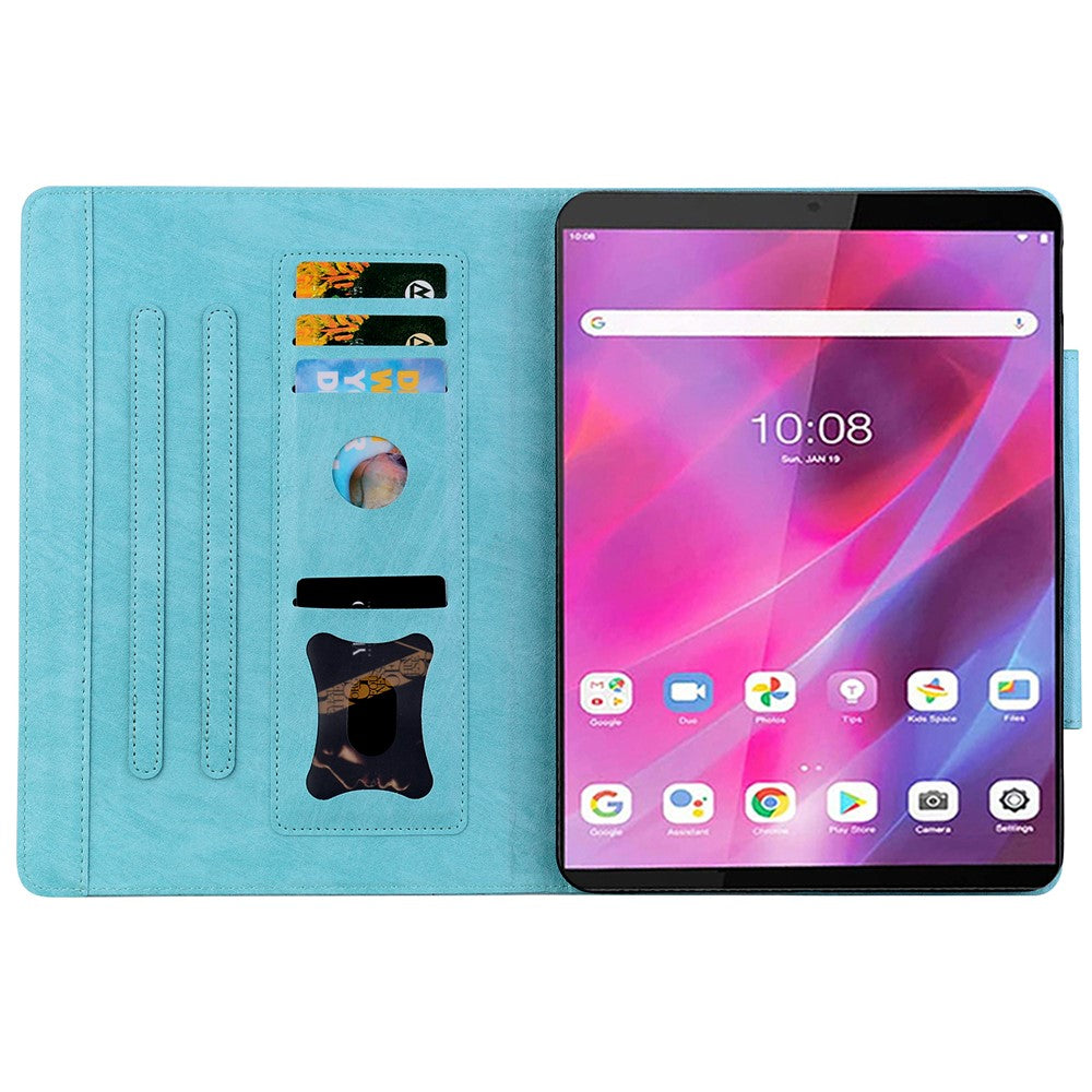 For Lenovo Tab M8 (HD) / M8 (FHD) / M8 (3rd Gen) Stand Case PU Leather Tablet Cover with Card Holder - Sky Blue