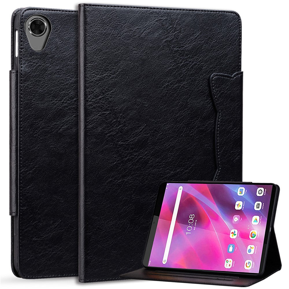 For Lenovo Tab M8 (HD) / M8 (FHD) / M8 (3rd Gen) Stand Case PU Leather Tablet Cover with Card Holder - Black