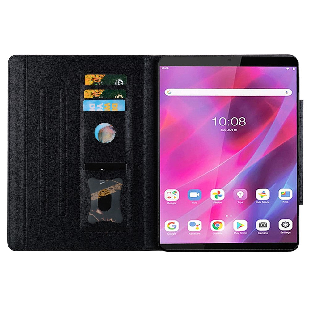 For Lenovo Tab M8 (HD) / M8 (FHD) / M8 (3rd Gen) Stand Case PU Leather Tablet Cover with Card Holder - Black
