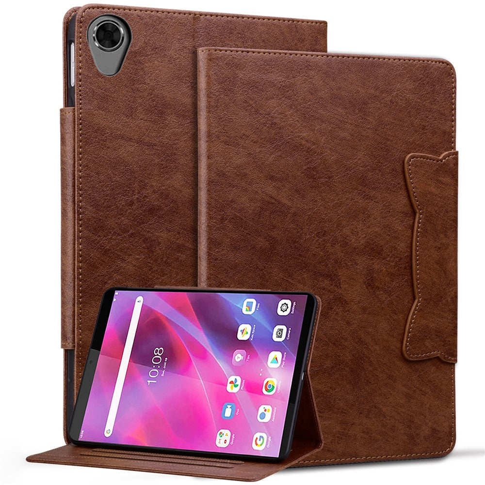 For Lenovo Tab M8 (HD) / M8 (FHD) / M8 (3rd Gen) Stand Case PU Leather Tablet Cover with Card Holder - Brown