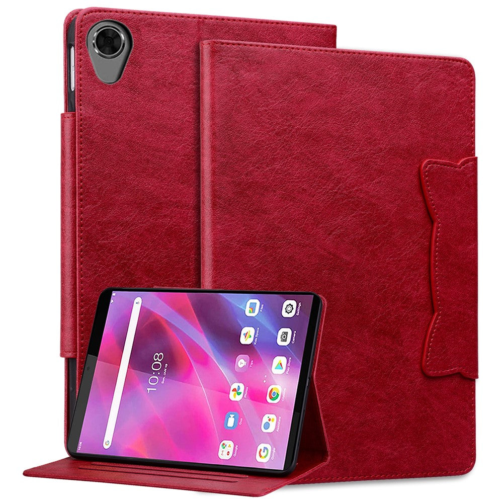 For Lenovo Tab M8 (HD) / M8 (FHD) / M8 (3rd Gen) Stand Case PU Leather Tablet Cover with Card Holder - Red
