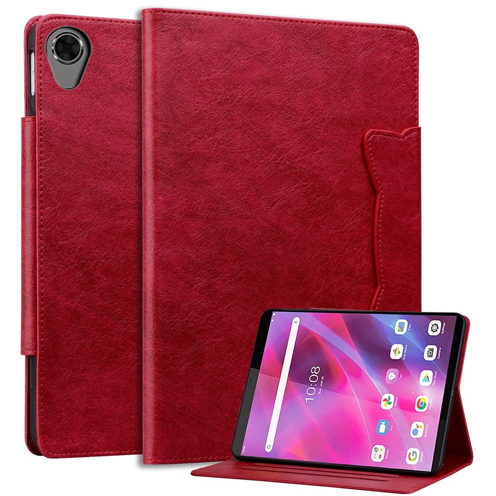 For Lenovo Tab M8 (HD) / M8 (FHD) / M8 (3rd Gen) Stand Case PU Leather Tablet Cover with Card Holder - Red
