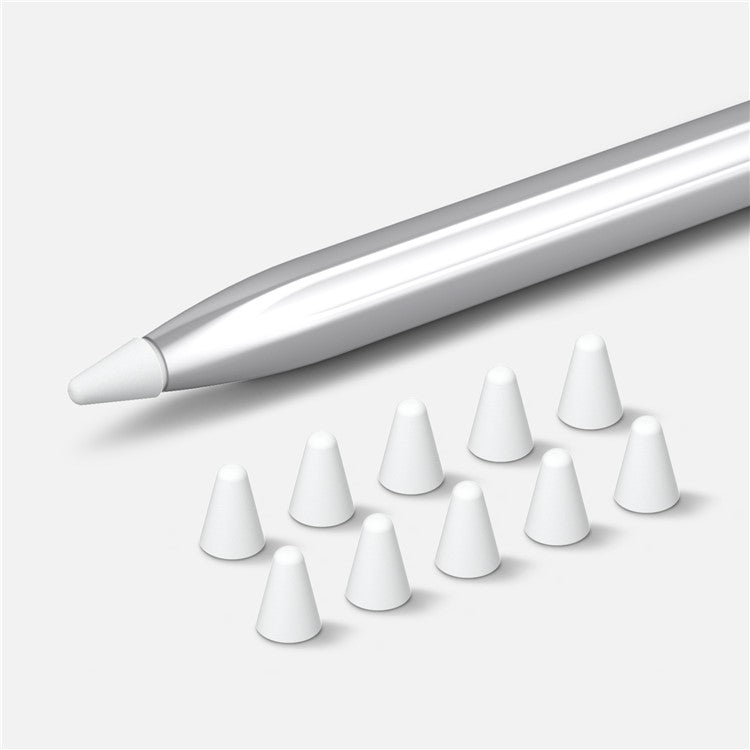 For Huawei M-Pencil 2nd / 1st Generation 10Pcs Touch Screen Stylus Pen Nib Sleeve Silicone Pen Tip Cover - White