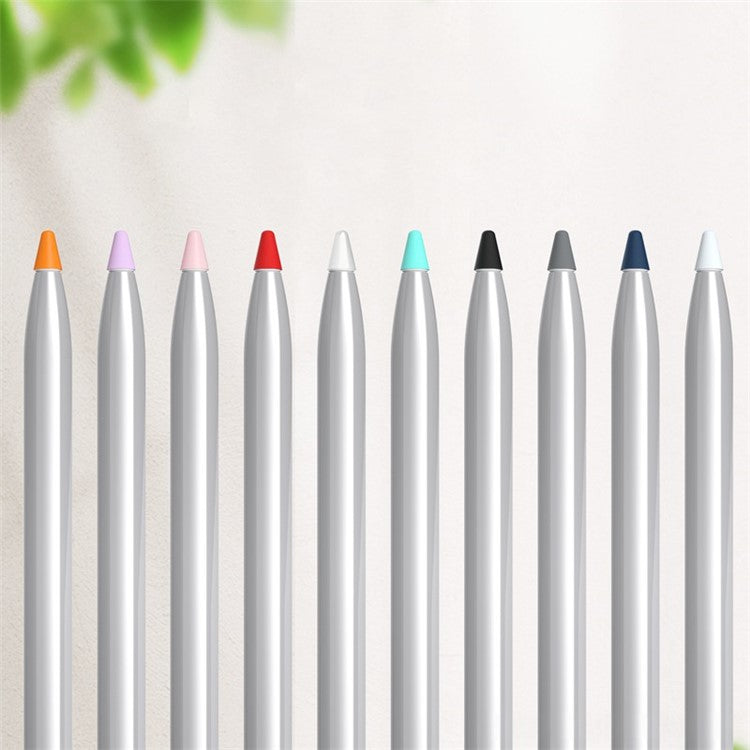 For Huawei M-Pencil 2nd / 1st Generation 10Pcs Touch Screen Stylus Pen Nib Sleeve Silicone Pen Tip Cover - White