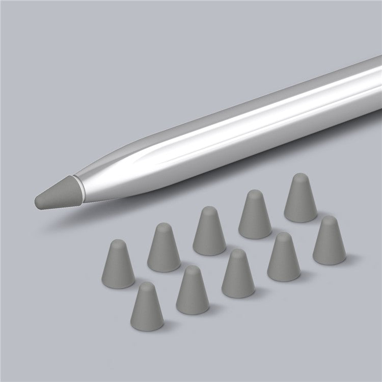 For Huawei M-Pencil 2nd / 1st Generation 10Pcs Touch Screen Stylus Pen Nib Sleeve Silicone Pen Tip Cover - Grey
